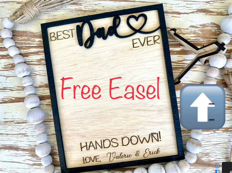 Custom Father’s Day gift | Best daddy ever | Handprint Sign | DIY children’s gift | Best dad ever,Personalized Engraved Wooden Sign for dad