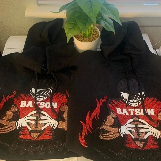 Shine On Game Day - Custom Glitter Football Player Hoodie T-shirt