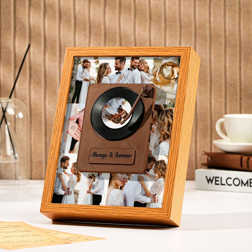 Music Photo Frame Custom Music Night Light Personalized Desk Decor with 2 Light Mode That Plays Music Without Cell Phone Multiple Styles Couple Gifts - Get Photo Blanket