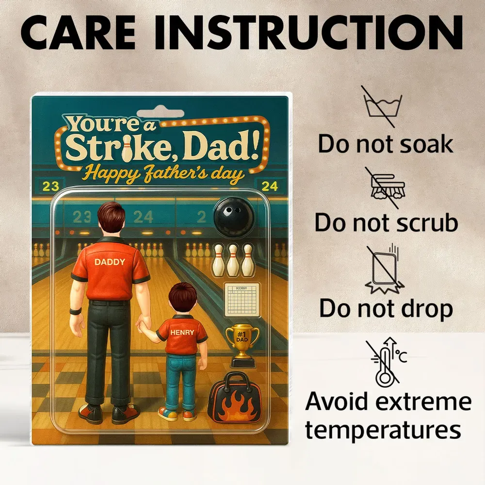 Strike! Custom Bowling Dad Acrylic Block Plaque - Personalized Father's Day Gift for Dad or Husband - Get Photo Blanket