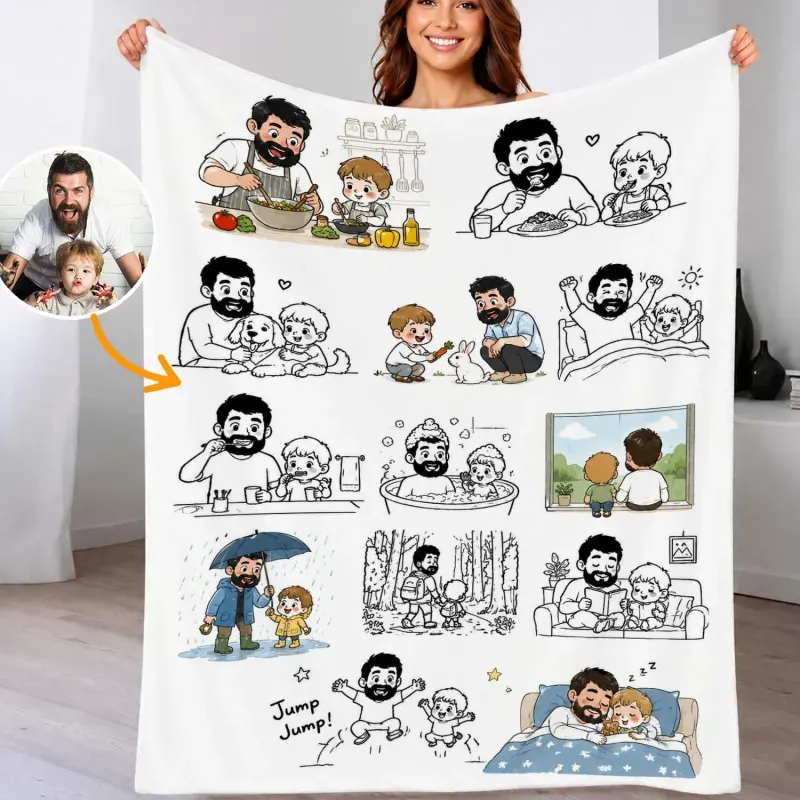 DIY Drawing Blanket (Optional 24-Color Marker Set) Create Your Art Blanket Washable Keepsake Blanket for Kids & Adults - Get Photo Blanket