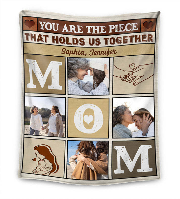 Holding Us Together - Personalized Photo Blanket for Mom - Mother's Day