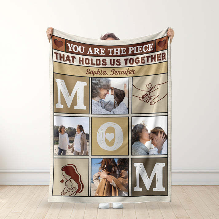Holding Us Together - Personalized Photo Blanket for Mom - Mother's Day