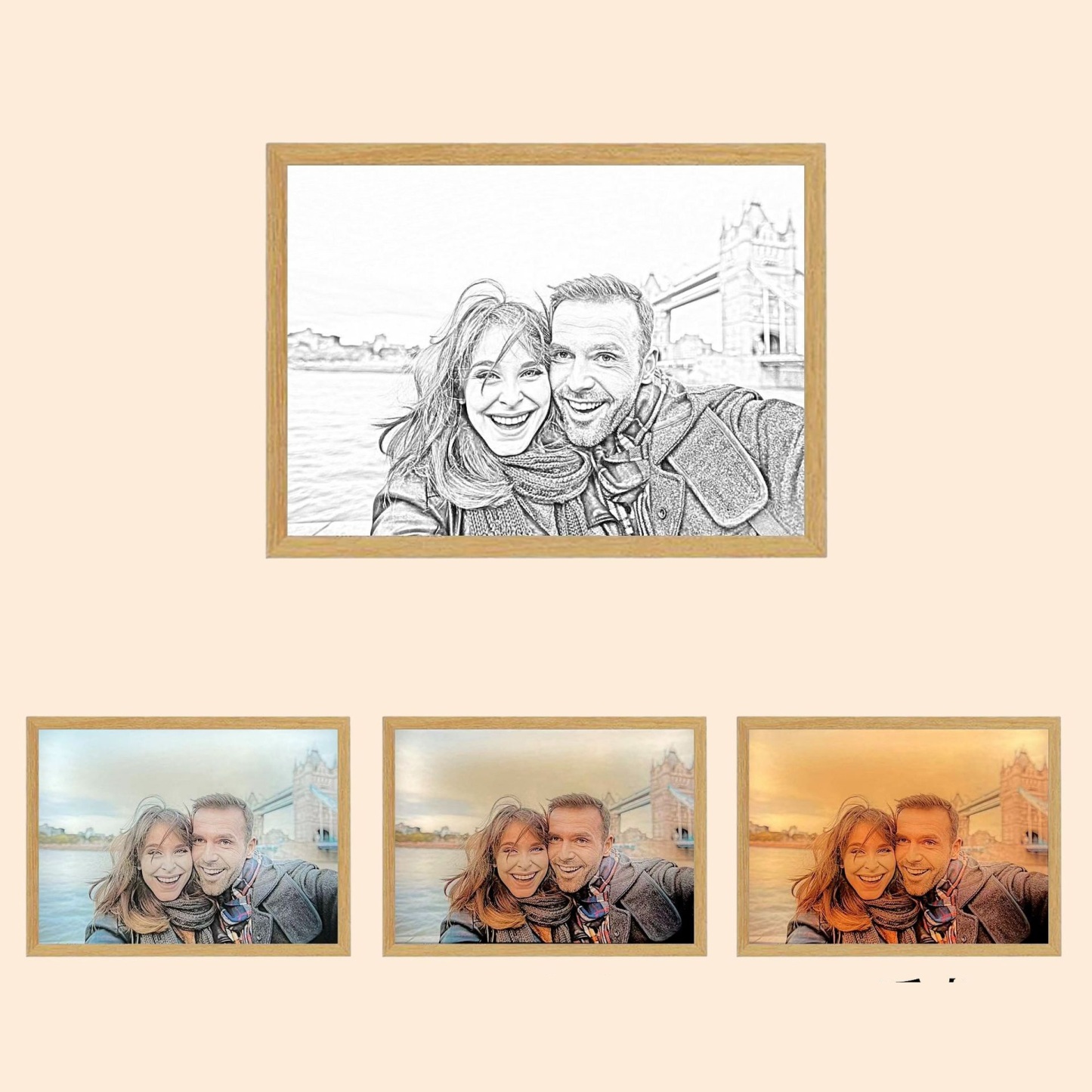 Personalized Photo Colorful Lamp Night Light Photo Frame Exquisite Home Gifts