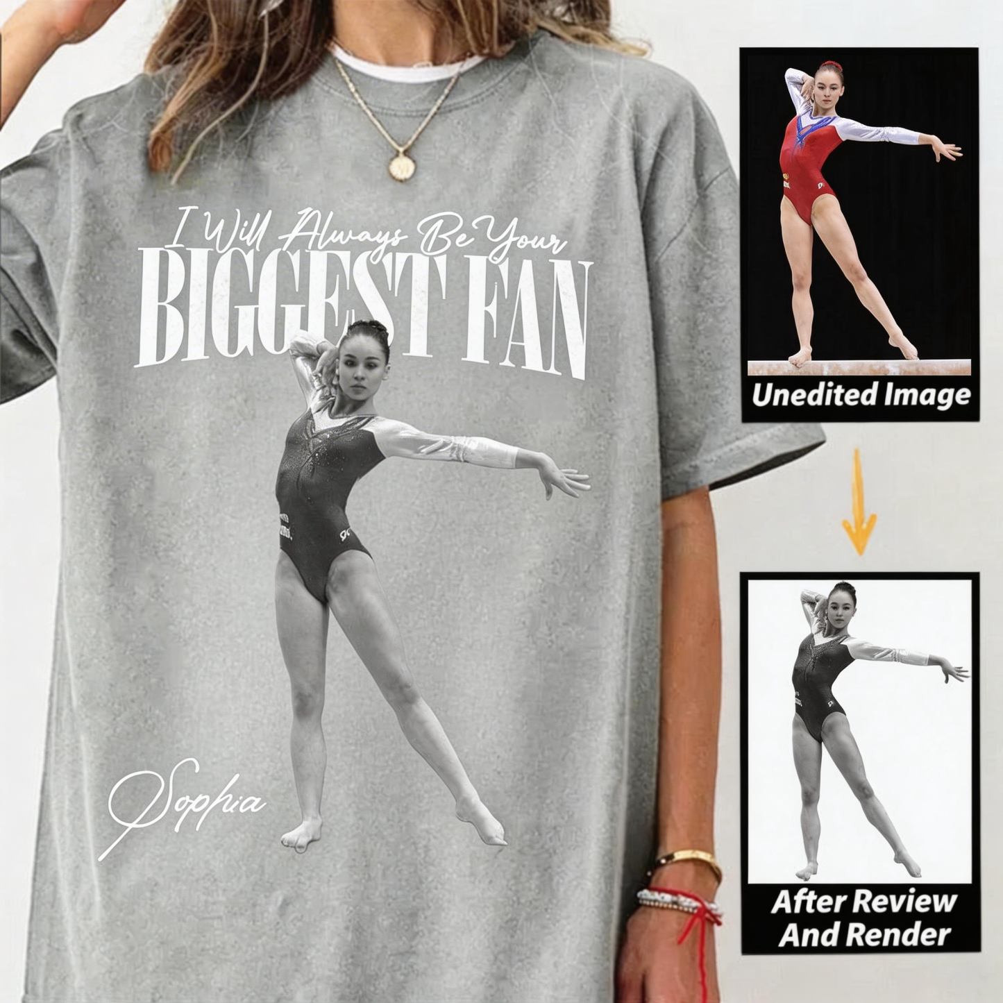 "I'll Always Be Your Biggest Fan" Custom Photo T Fun T-shirt For Funs