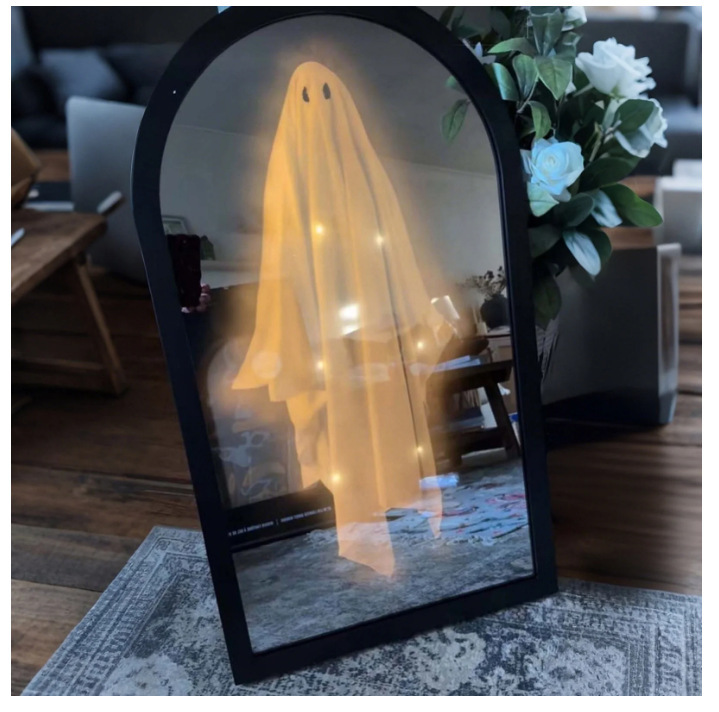 Halloween Ghost Mirror ~ Ghost stays on