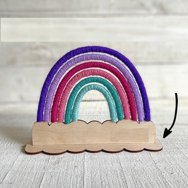 Personalized Rainbow Craft Kit - Yarn & Tool included