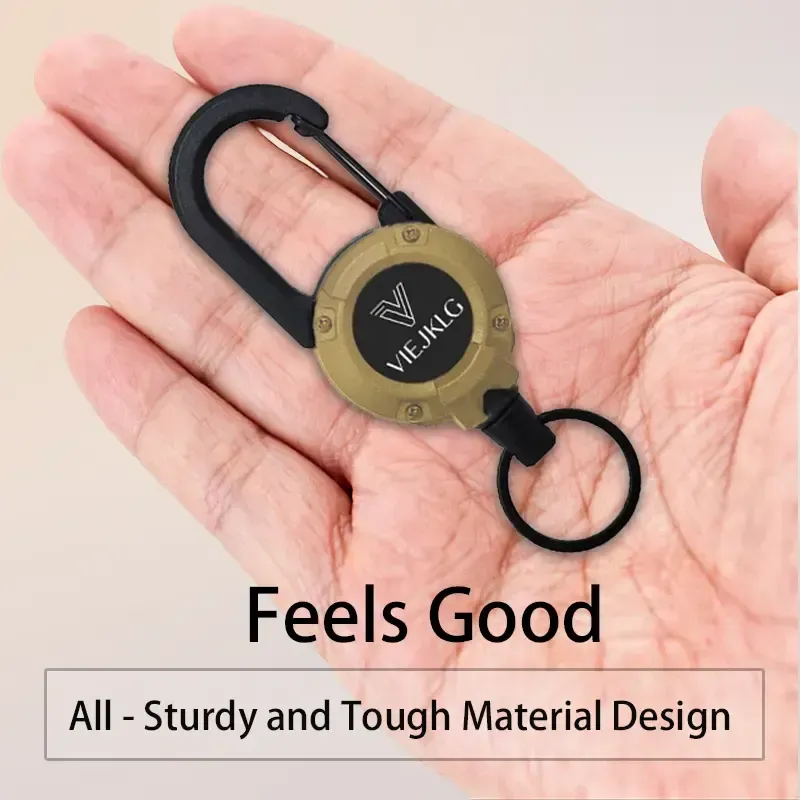 3 In 1 new multifunctional Retractable Pull Reel Carabiner Keychain, Strong Steel Wire Rope Buckle,Outdoor Sport Keychain Tool keychain accessories