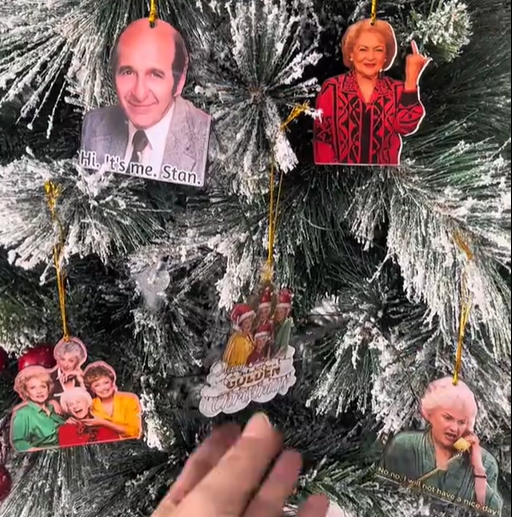 BETTY WHITE Christmas Ornament | Betty White Flipping the Bird | Funny Xmas Ornament | Funny Gift | White Elephant Gift | Golden Girls Gift