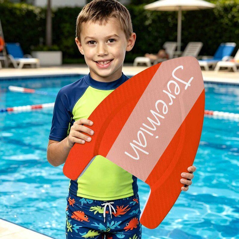 Custom Photo Face Swim Kickboard, Personalized Kids Swimming Aid