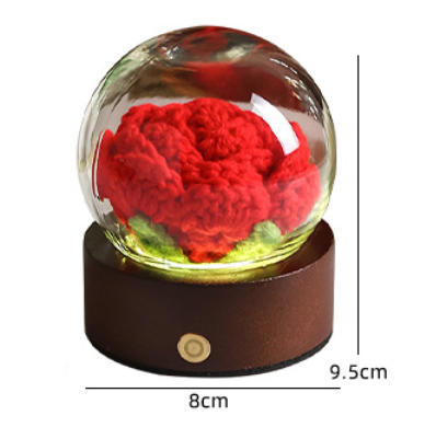 Custom Romantic LED Crocheted Rose – Glowing Knit Flower for Valentine’s Day