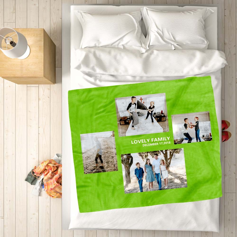 Custom Photo Blankets Personalized Gift Custom Collage Blankets With 4 Photos Personalized Memory Blankets