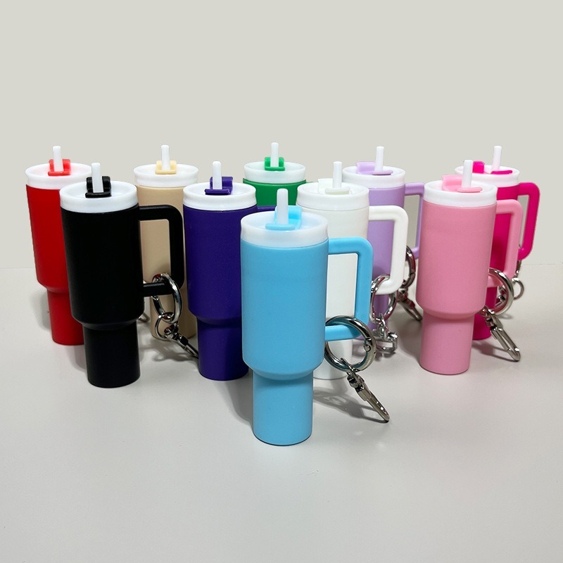Mini Tumbler Keychain with Detachable Lipstick and Lip Gloss Storage
