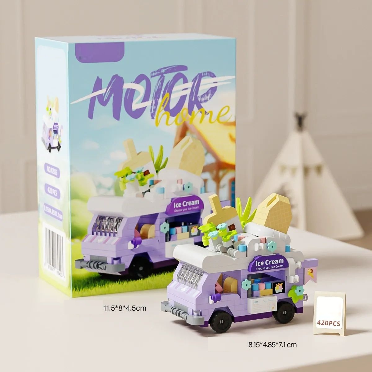  Pink Flower Car Building Block Set Gift for Her