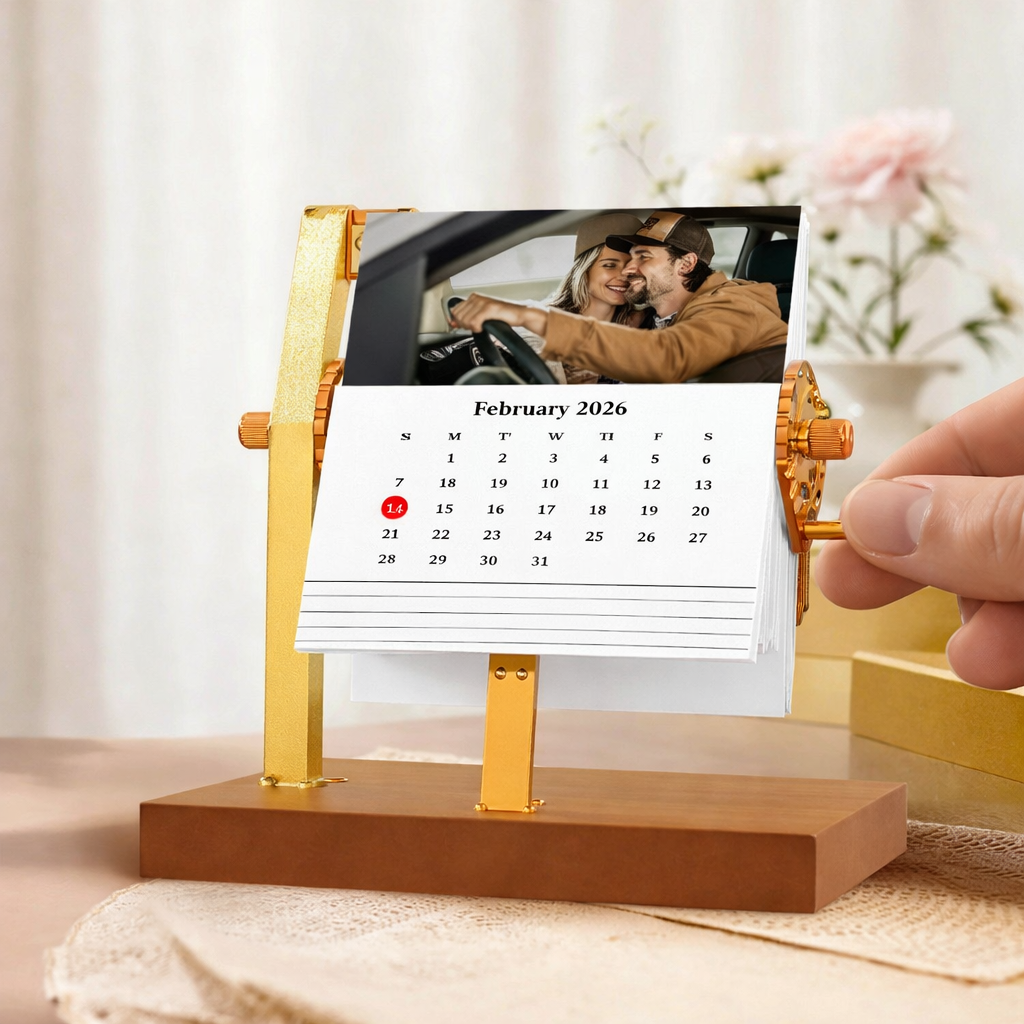 Personalized Flip Book Custom Calendar Flip Book Rotating Photo Album Gift for Her/Him, Memories in Motion Flipbook
