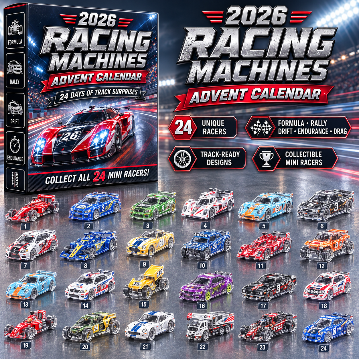 2026 Vehicle Advent Calendar Collection – 24 Days of Classic Machines, Trucks & Military Legends
