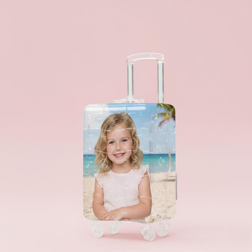 Custom Photo 3D Suitcase Jigsaw Puzzle Kids Educational Toy Fun to Assemble and Play - Get Photo Blanket