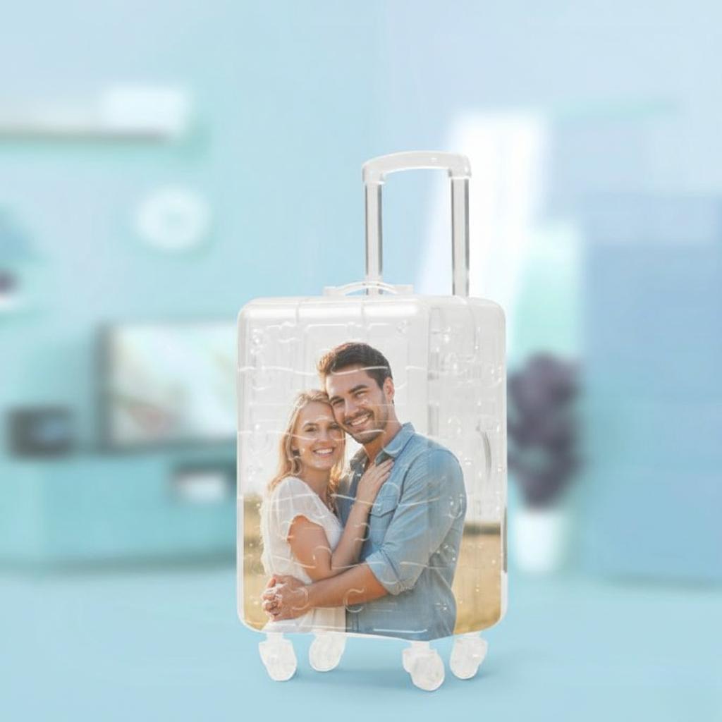 Custom Photo 3D Suitcase Jigsaw Puzzle Kids Educational Toy Fun to Assemble and Play - Get Photo Blanket