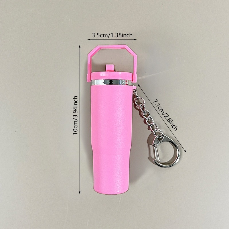 Mini Tumbler Keychain with Detachable Lipstick and Lip Gloss Storage