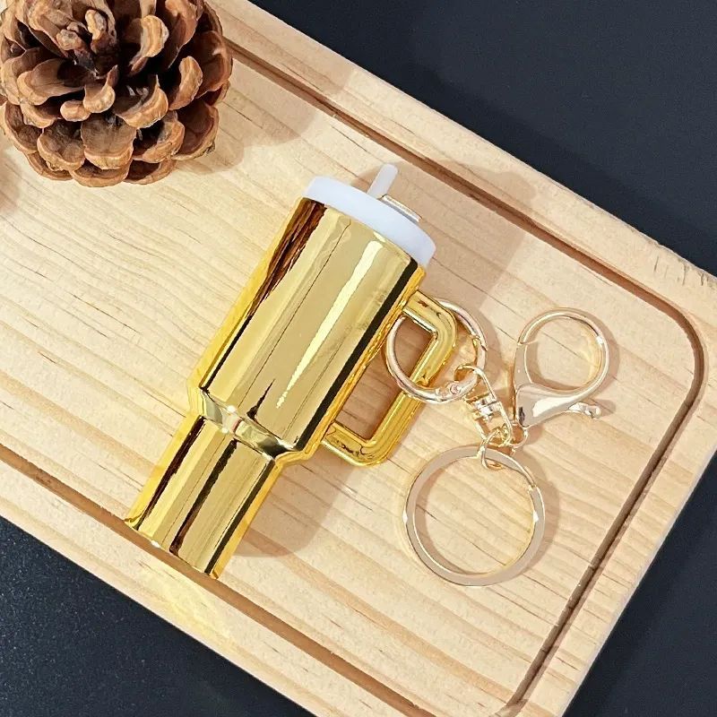 Mini Tumbler Keychain with Detachable Lipstick and Lip Gloss Storage
