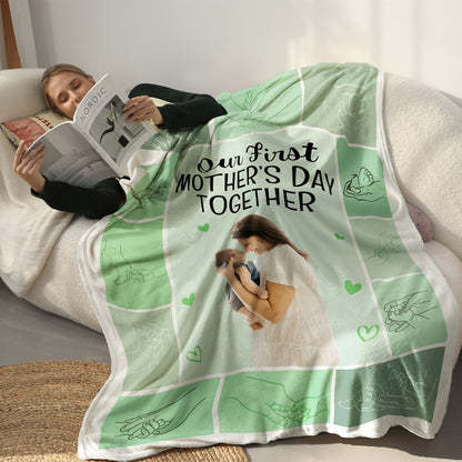 Our First Mother’s Day – Personalized Photo Blanket for New Moms - Mother's Day