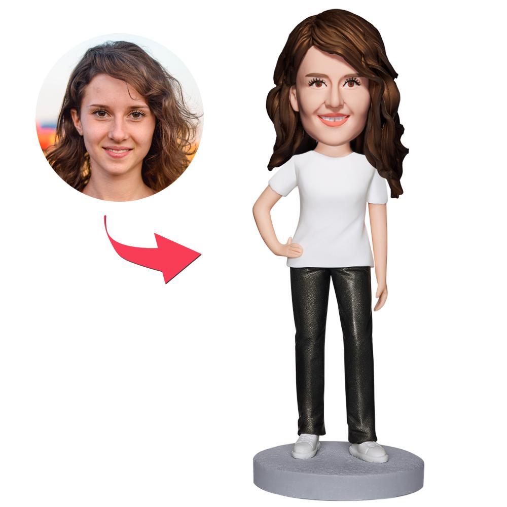 Casual Wear Woman Custom Bobbleheads With Engraved Text