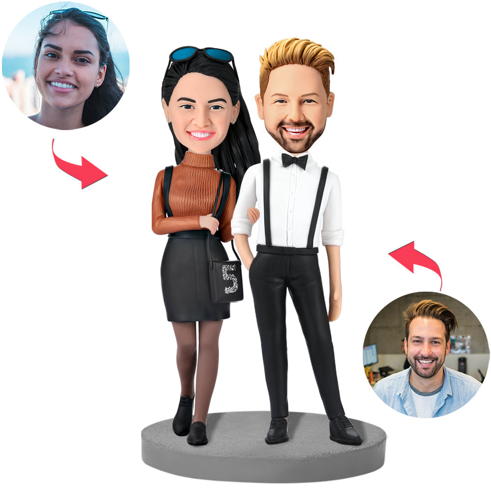 Figurine Personnalisée Couple moderne en tenue de soirée