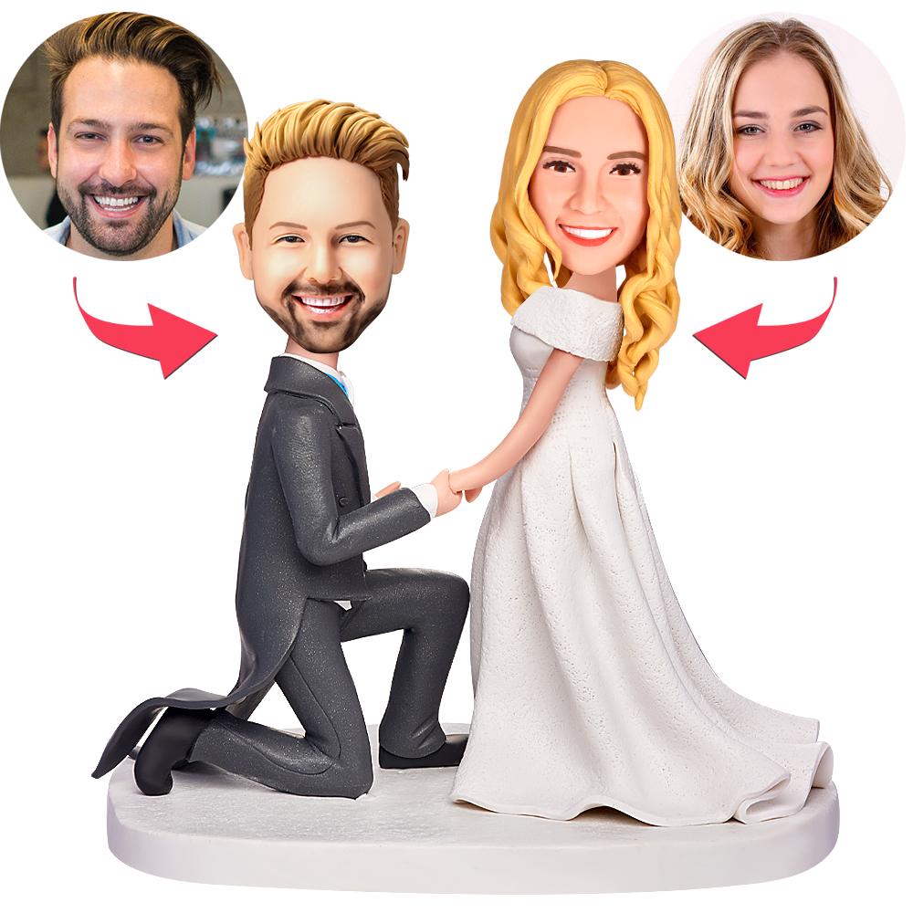 Bobblehead personnalisé Demander en mariage avec texte gravé