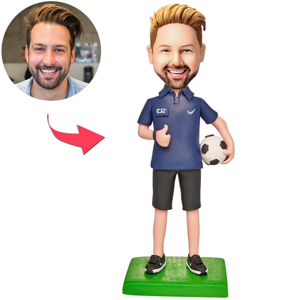 Polo Football Casual Bobblehead Personnalisé Gravé avec Texte