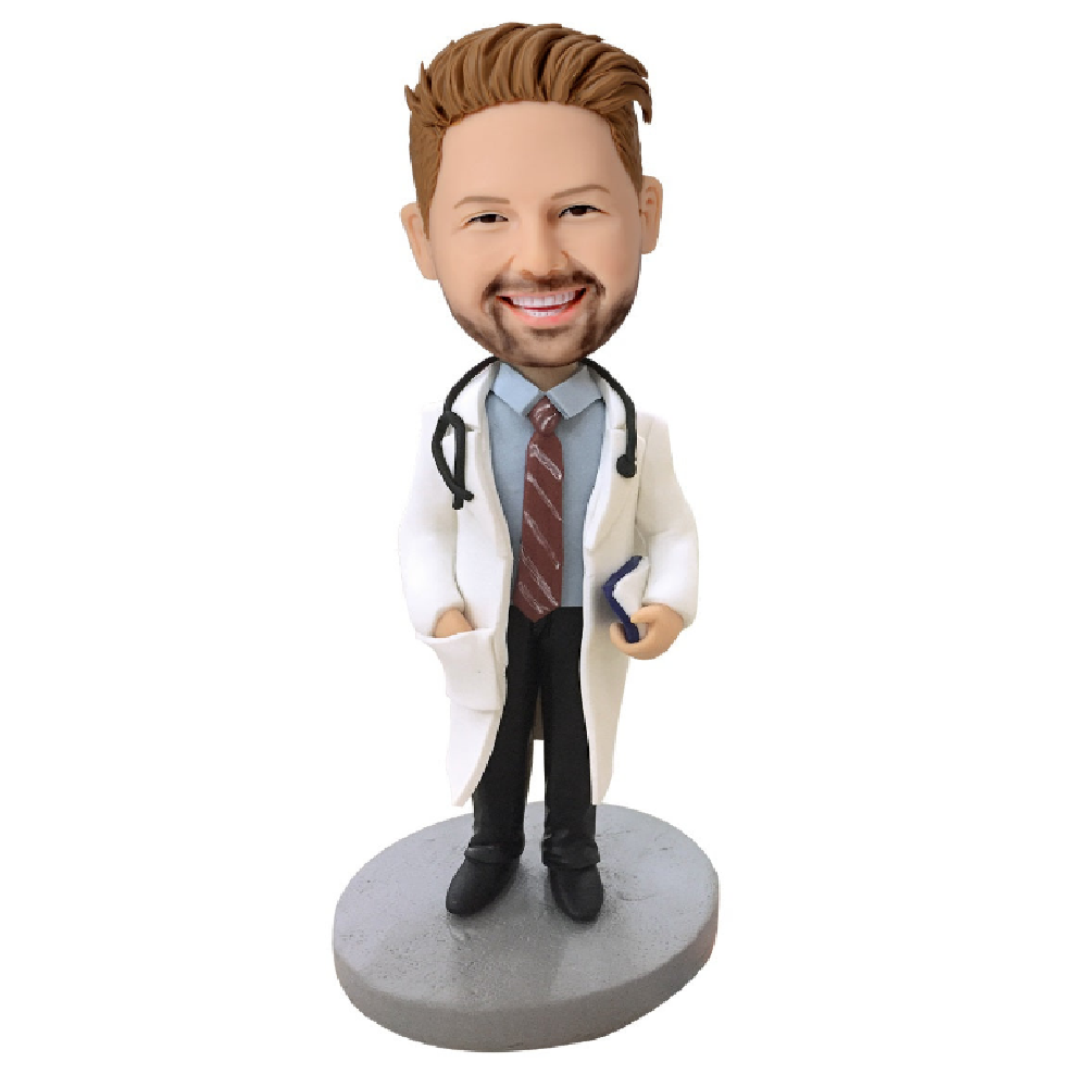 Wackelkopf Figuren Arzt Mit Stethoskop Bobble Head Mit Graviertem Text Wackelkopf Personalisiert