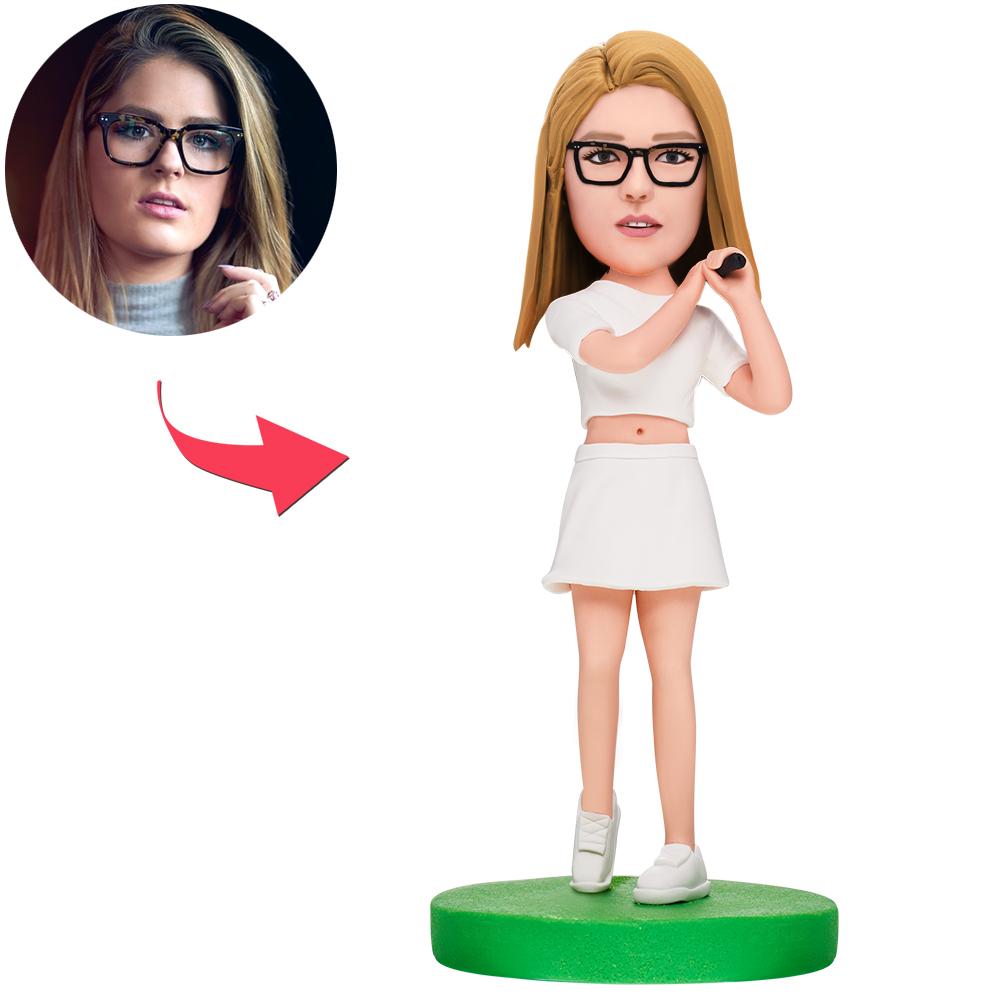 Golferinnen Wackelkopf Figuren Mit Graviertem Text