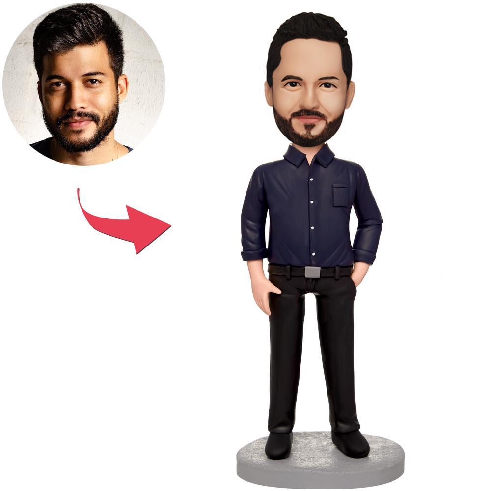 Chef Geschäftsmann und Basketball Wackelkopf Figuren Mit Graviertem Text