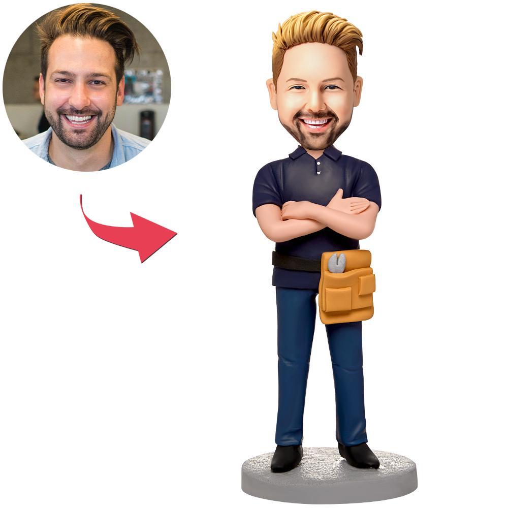 Cooler männlicher Elektriker Wackelkopf Figuren Mit Graviertem Text