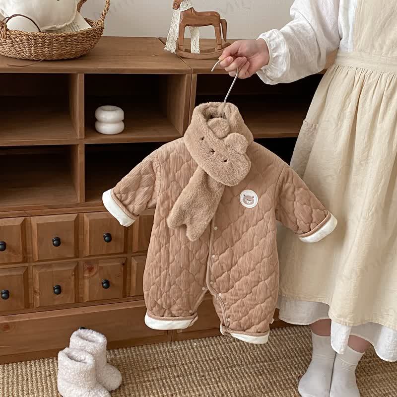 Baby Scarf Cute Cartoon Quilted Romper - image 12