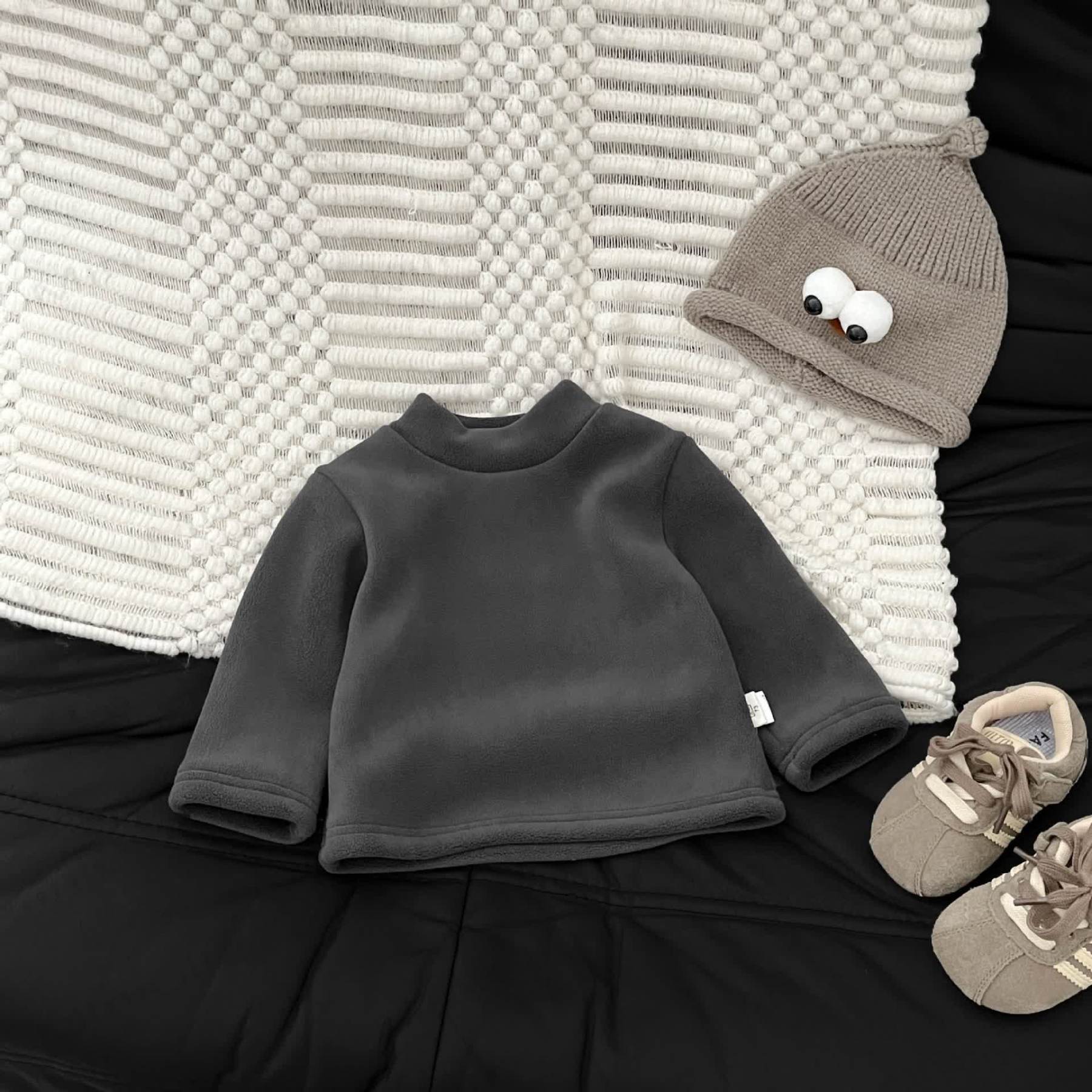 Baby Solid Color Fleece T-shirt - Carbon Gray - 3-5T - image 7