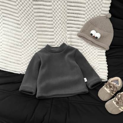 Baby Solid Color Fleece T-shirt - Carbon Gray - 3-5T - image 7