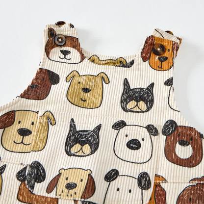 Baby Toddler Cartoon Dog Print Beige Overalls - image 5