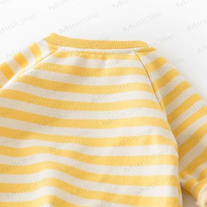 HAPPY SMILE Baby Banana Striped Romper (no inner fleece) - image 7