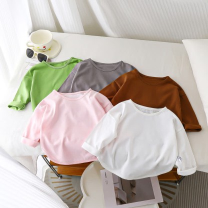 Toddler Loose Solid Color Base Layer T-Shirt - image 3