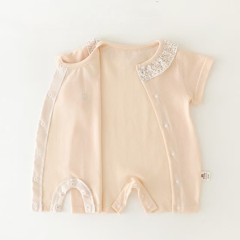 Baby Girl Floral Ruffle Collar Summer Romper - image 3