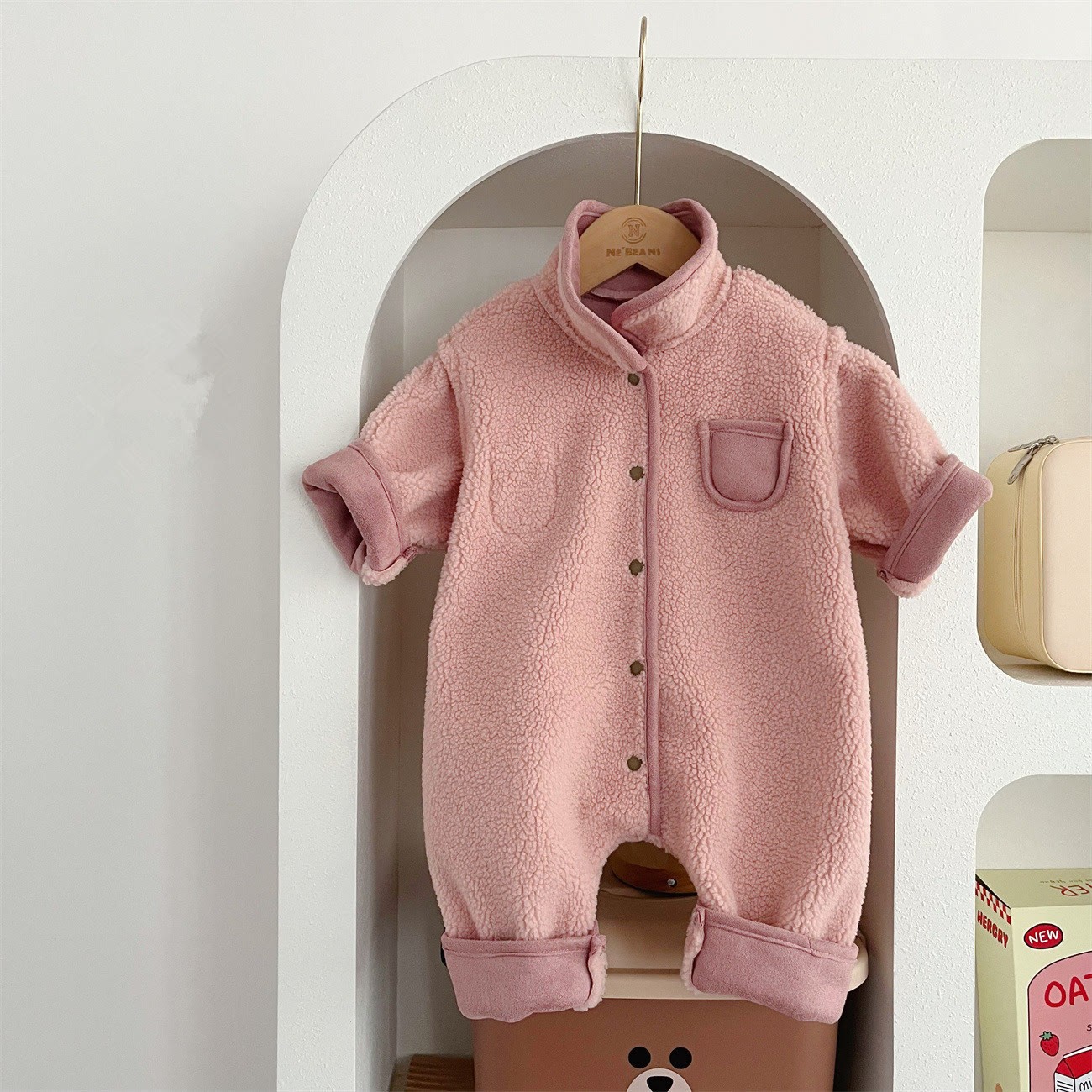  Baby Polo Reversible Fleece Romper - image 3