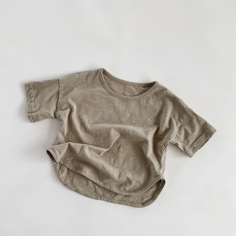 Toddler Boy Solid Color Cozy T-Shirt - Grey - 7-9T - image 3