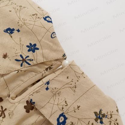 Toddler Vintage Flower Khaki Lapels Dress - image 6