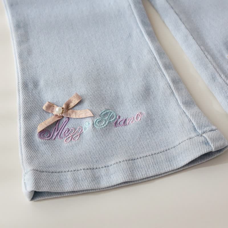 Toddler Girl Unicorn Embroidered Sweatshirt or Flare Denim Pants - image 7
