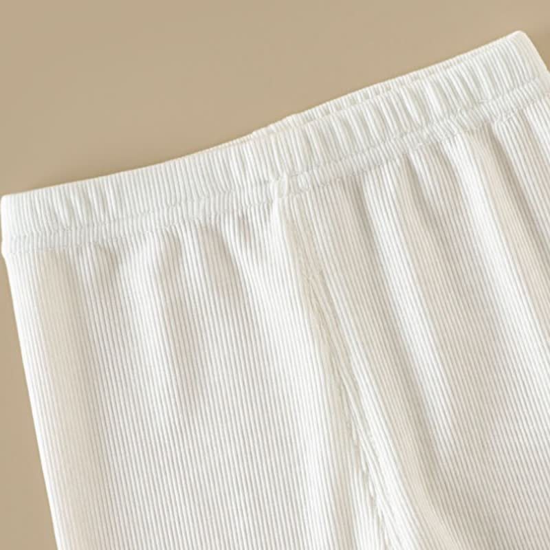 Baby Toddler Girls Beige Ribbed Lace Ruffle Hem Leggings - image 3