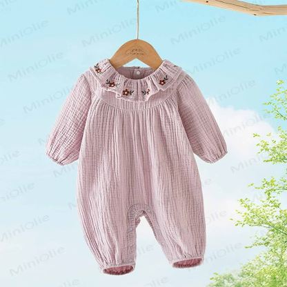 Baby Floral Collar Purple Romper - image 4