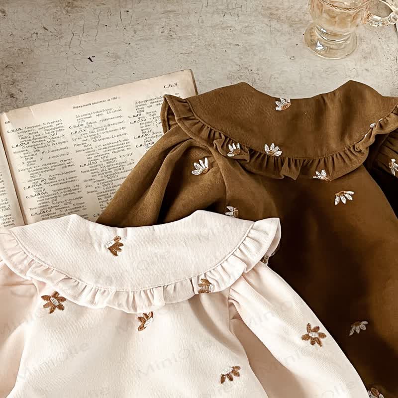 Baby Girl 2-piece Cord Embroidered Flower Set - image 15