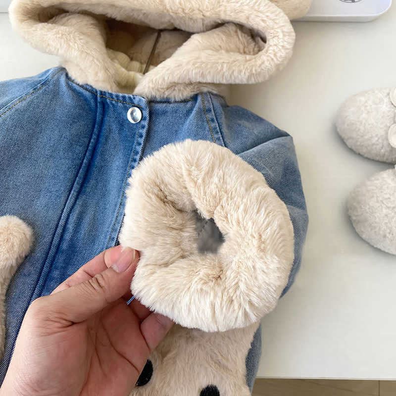 Kids Girl Bunny Cowboy Hoodie Fleece Outerwear - image 6