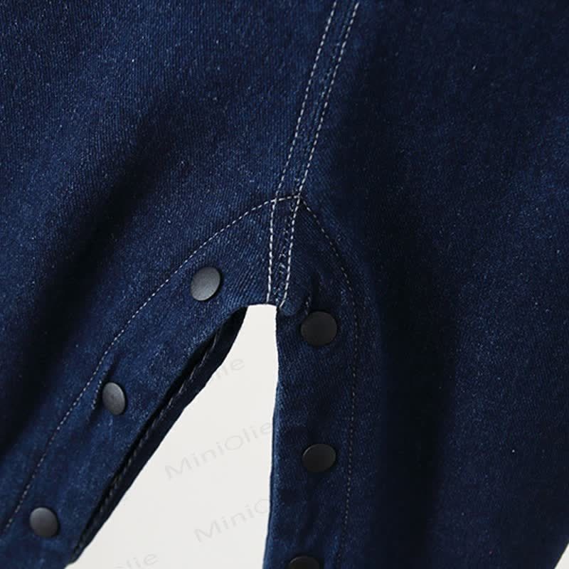 Baby Toddler Mushroom Denim Fleece Lined Overalls - image 6