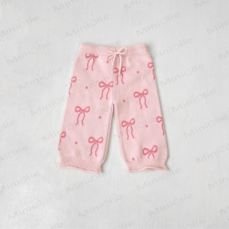 Baby Knit Bow Pink Cardigan/Pants - Pink Pants - 2-3T - image 6